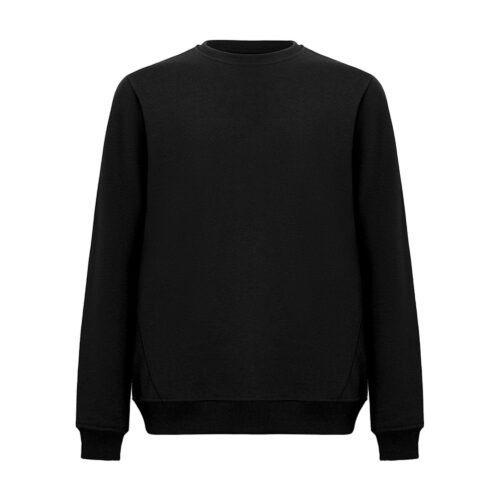 Recycle Sıfır Yaka Siyah Sweatshirt