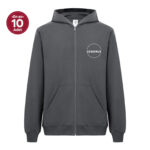 Recycle Kapüşonlu Fermuarlı Antrasit Sweatshirt