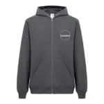 Recycle Kapüşonlu Fermuarlı Antrasit Sweatshirt