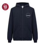 Recycle Kapüşonlu Fermuarlı Lacivert Sweatshirt