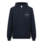 Recycle Kapüşonlu Fermuarlı Lacivert Sweatshirt