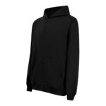 Recycle Kapüşonlu Fermuarlı Siyah Sweatshirt