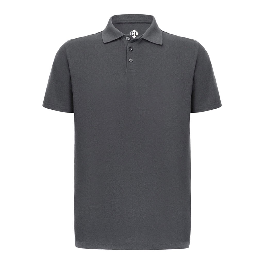Recycle Polo Yaka Gri Tişört