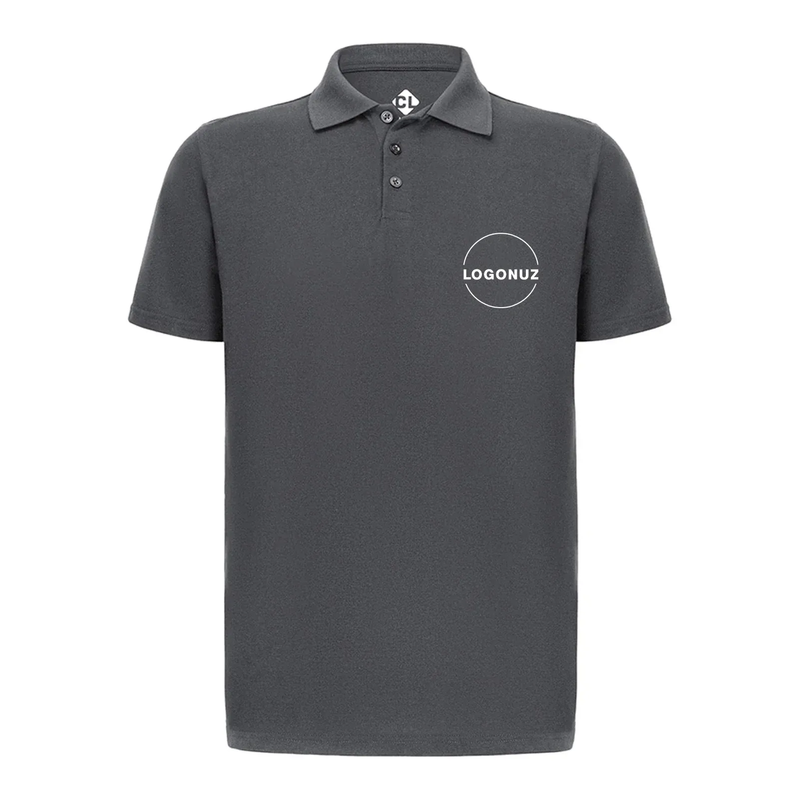 recycle-polo-yaka-gri-tisort-gorseli-6-3 Recycle Polo Yaka Gri Tişört - Görsel 1