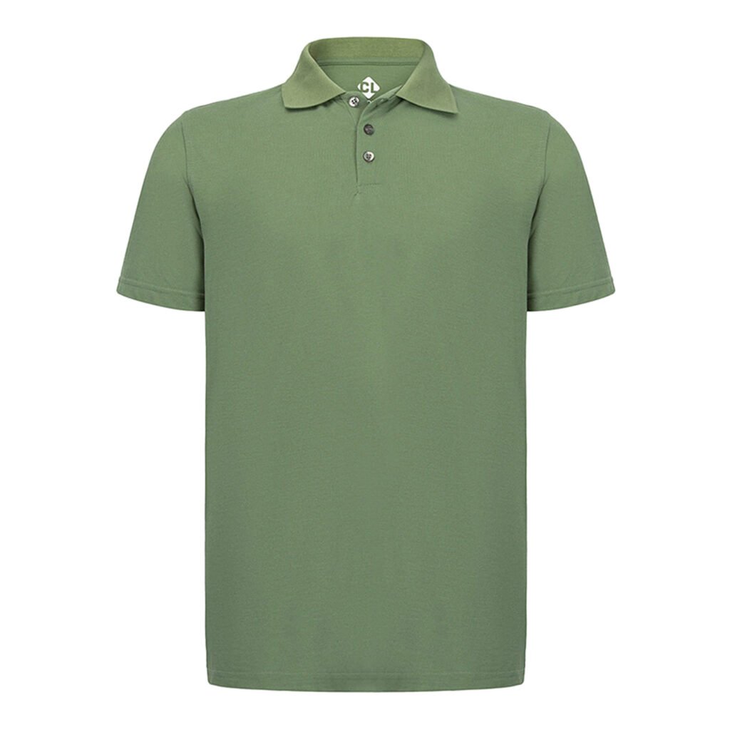Recycle Polo Yaka Haki Tişört