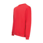 Recycle Sıfır Yaka Kırmızı Sweatshirt