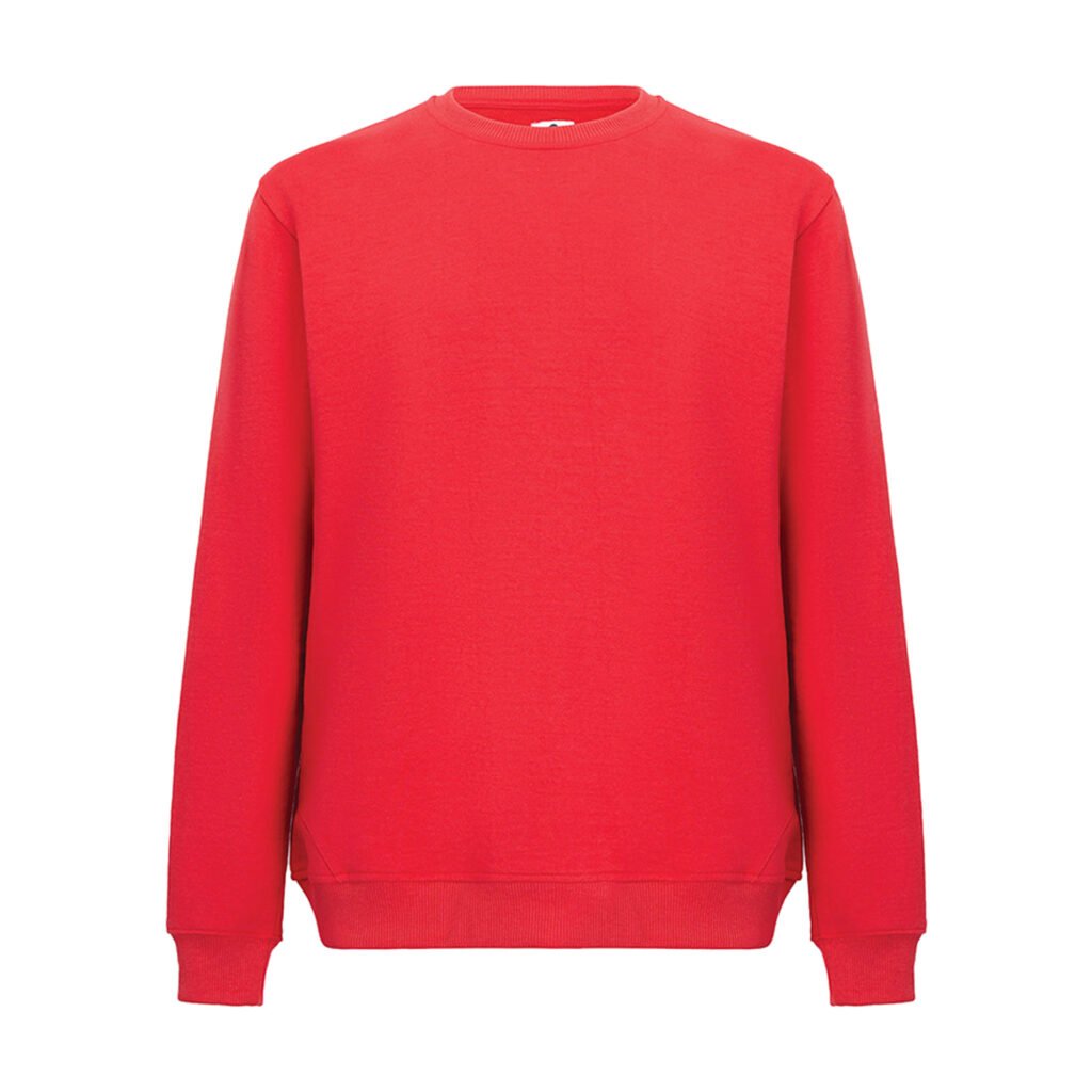 Recycle Sıfır Yaka Kırmızı Sweatshirt