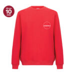 Recycle Sıfır Yaka Kırmızı Sweatshirt