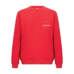 Recycle Sıfır Yaka Kırmızı Sweatshirt