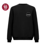 Recycle Sıfır Yaka Siyah Sweatshirt