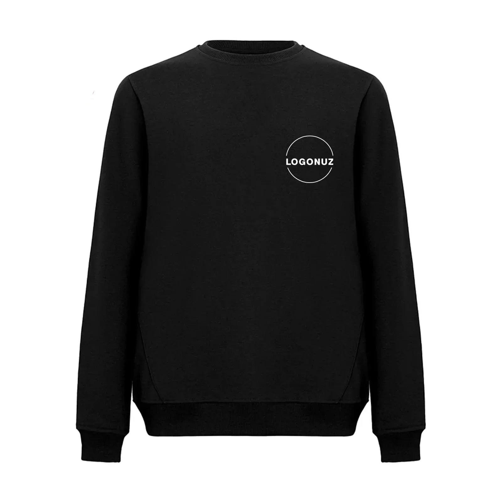 recycle-sifir-yaka-siyah-sweatshirt-gorseli-2-3 Recycle Sıfır Yaka Siyah Sweatshirt - Görsel 1