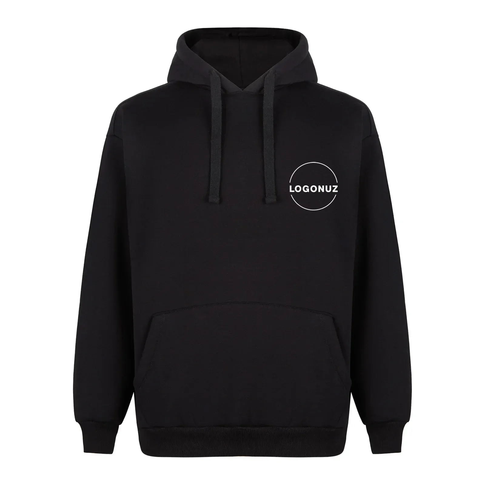 kapusonlu-siyah-sweatshirt-gorseli-3-2 Recycle Kapüşonlu Siyah Sweatshirt - Görsel 1