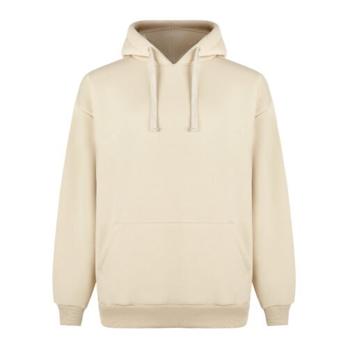 Kapüşonlu Krem Oversize Sweatshirt