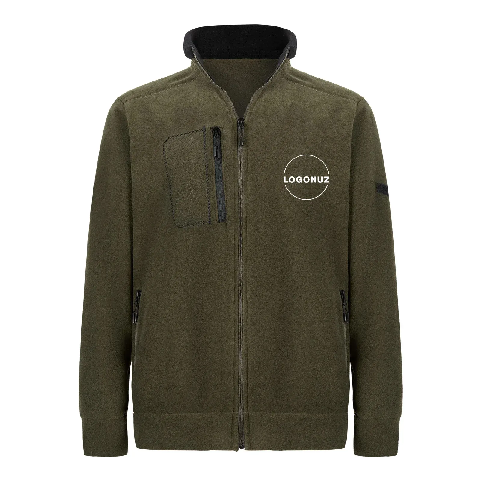 kapitone-haki-polar-ceket-gorseli-3-3 Kapitone Haki Polar Ceket - Görsel 1