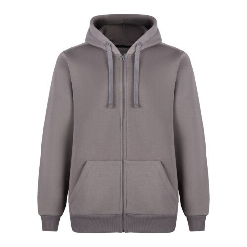 Kapüşonlu Fermuarlı Füme Sweatshirt