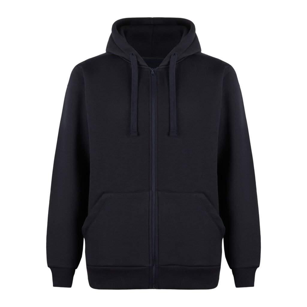 Kapüşonlu Fermuarlı Lacivert Sweatshirt