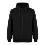 Kapüşonlu Fermuarlı Siyah Sweatshirt