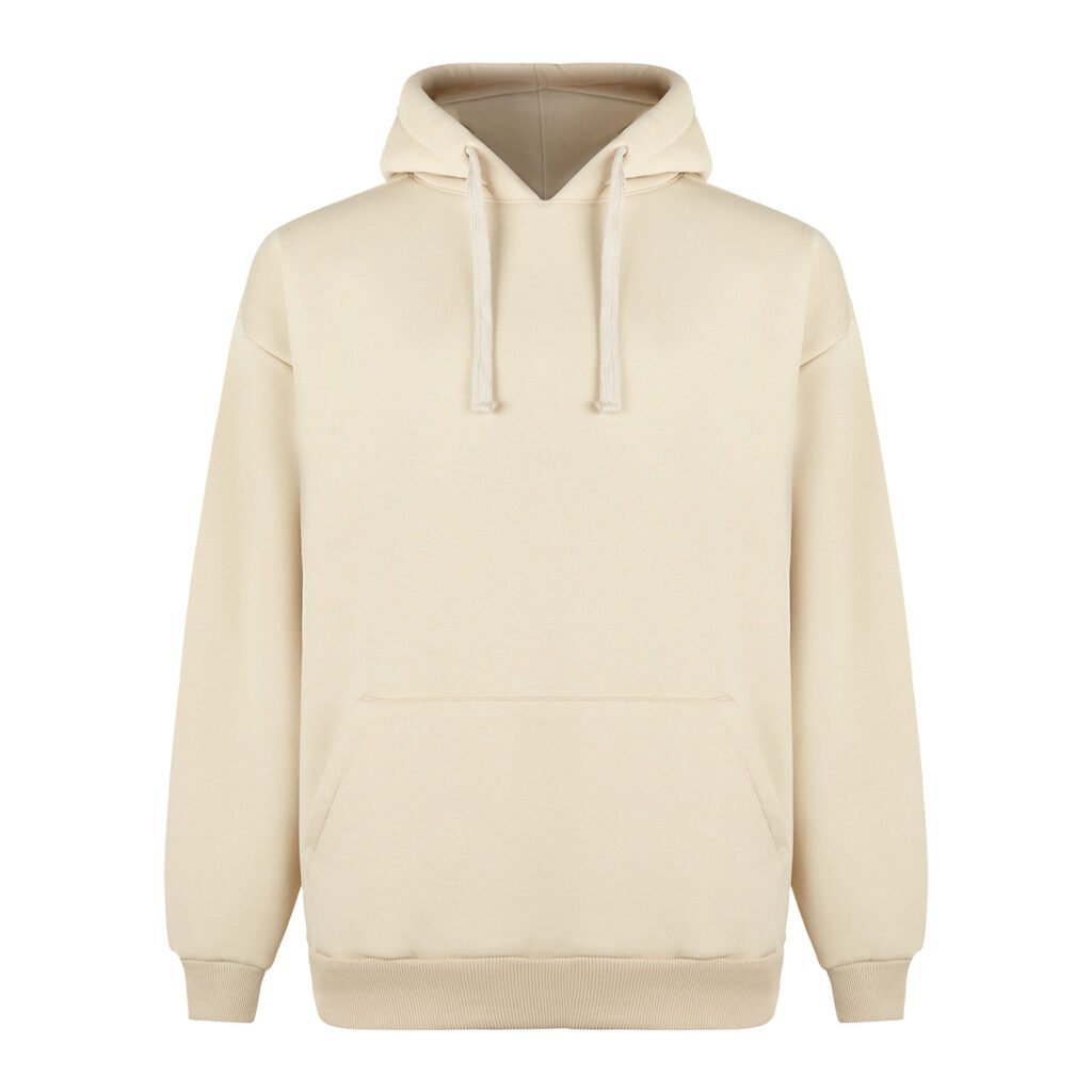 Kapüşonlu Krem Oversize Sweatshirt