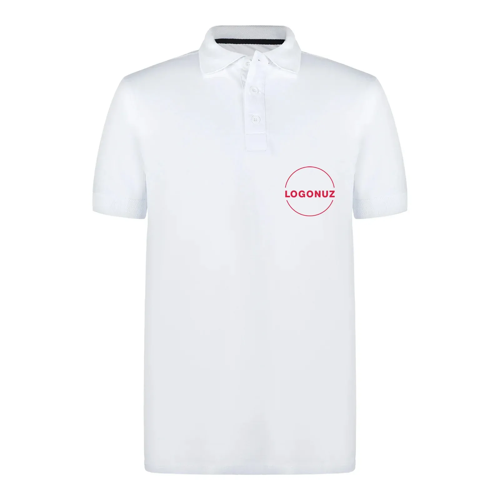 polo-yaka-beyaz-pamuklu-tisort-gorseli-3-5 Polo Yaka Beyaz Pamuklu Tişört - Görsel 1