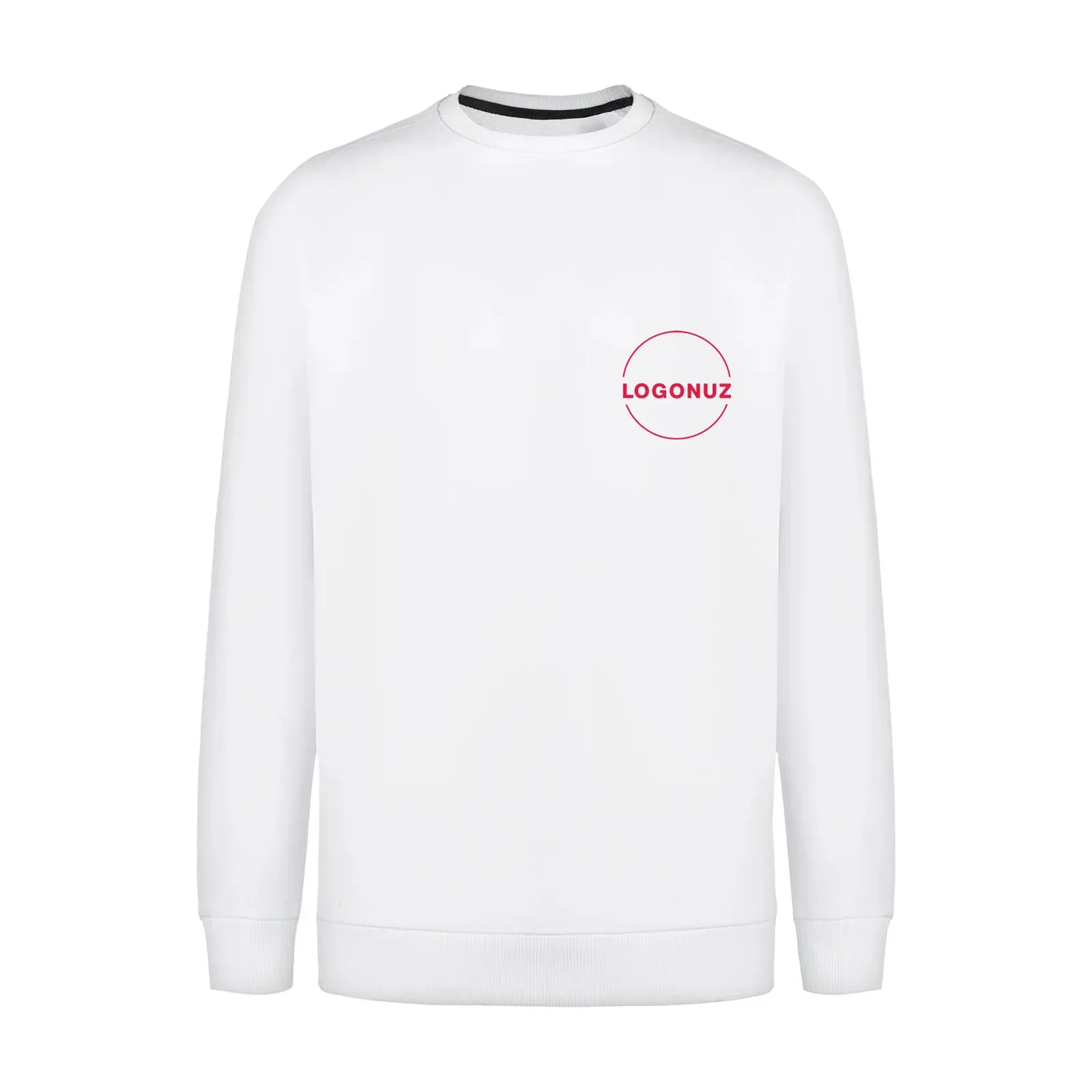 sifir-yaka-beyaz-sweatshirt-gorseli-3-3 Sıfır Yaka Beyaz Sweatshirt - Görsel 1