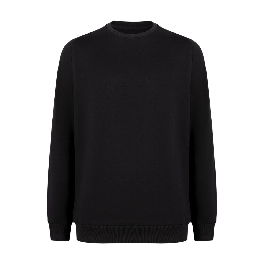Sıfır Yaka Siyah Sweatshirt