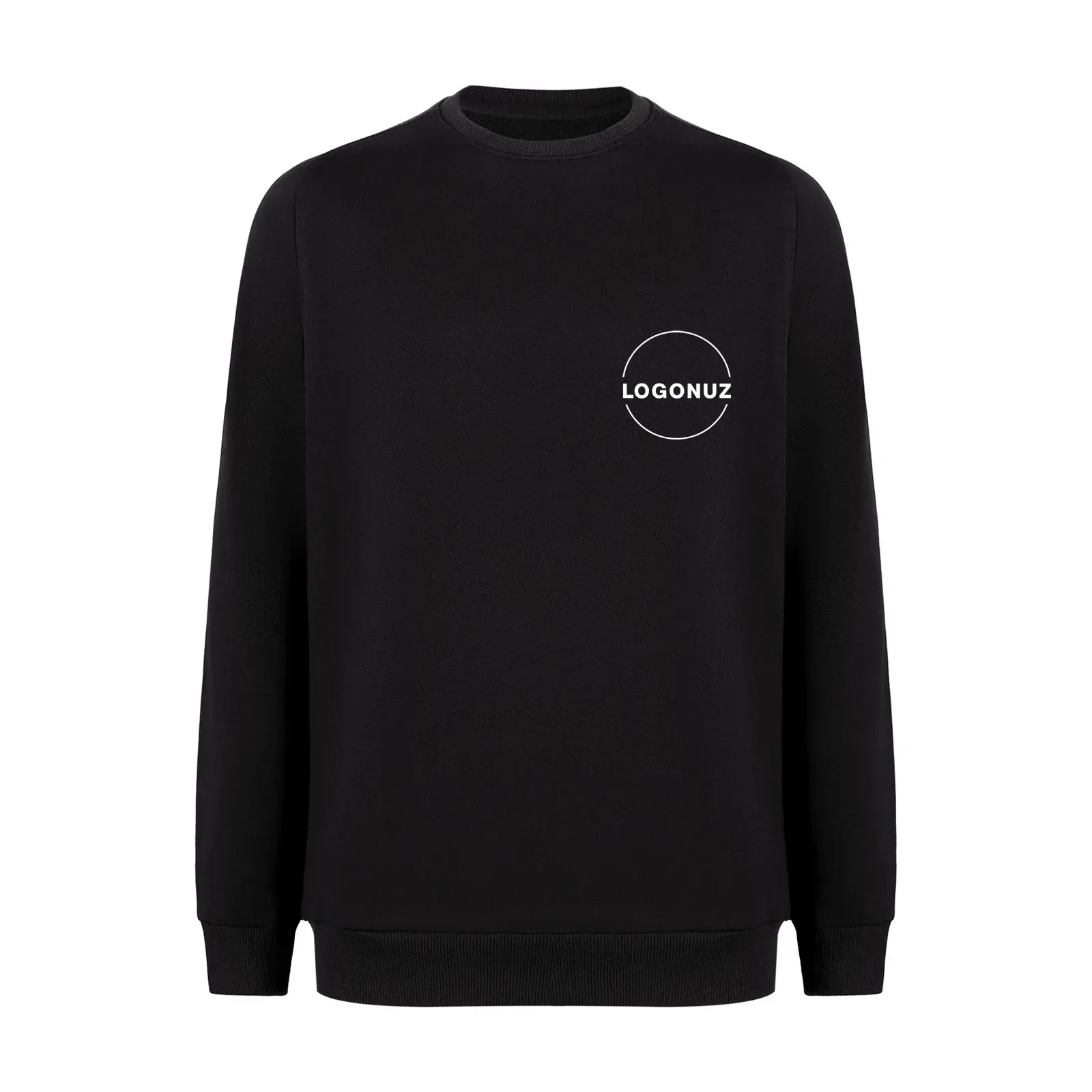 sifir-yaka-siyah-sweatshirt-gorseli-3-3 Sıfır Yaka Siyah Sweatshirt - Görsel 1