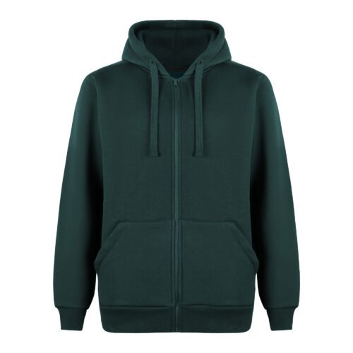 Kapüşonlu Fermuarlı Yeşil Sweatshirt