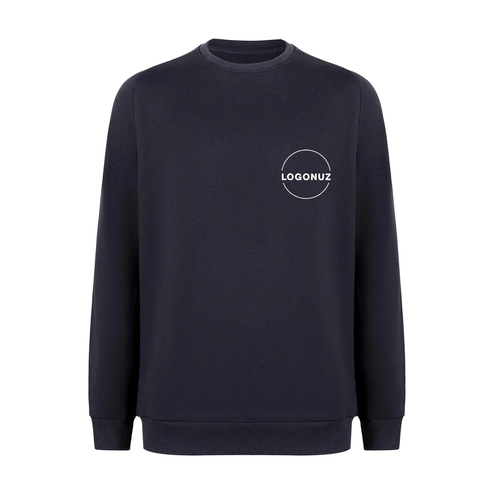 sifir-yaka-lacivert-sweatshirt-gorseli-3-3 Sıfır Yaka Lacivert Sweatshirt - Görsel 1