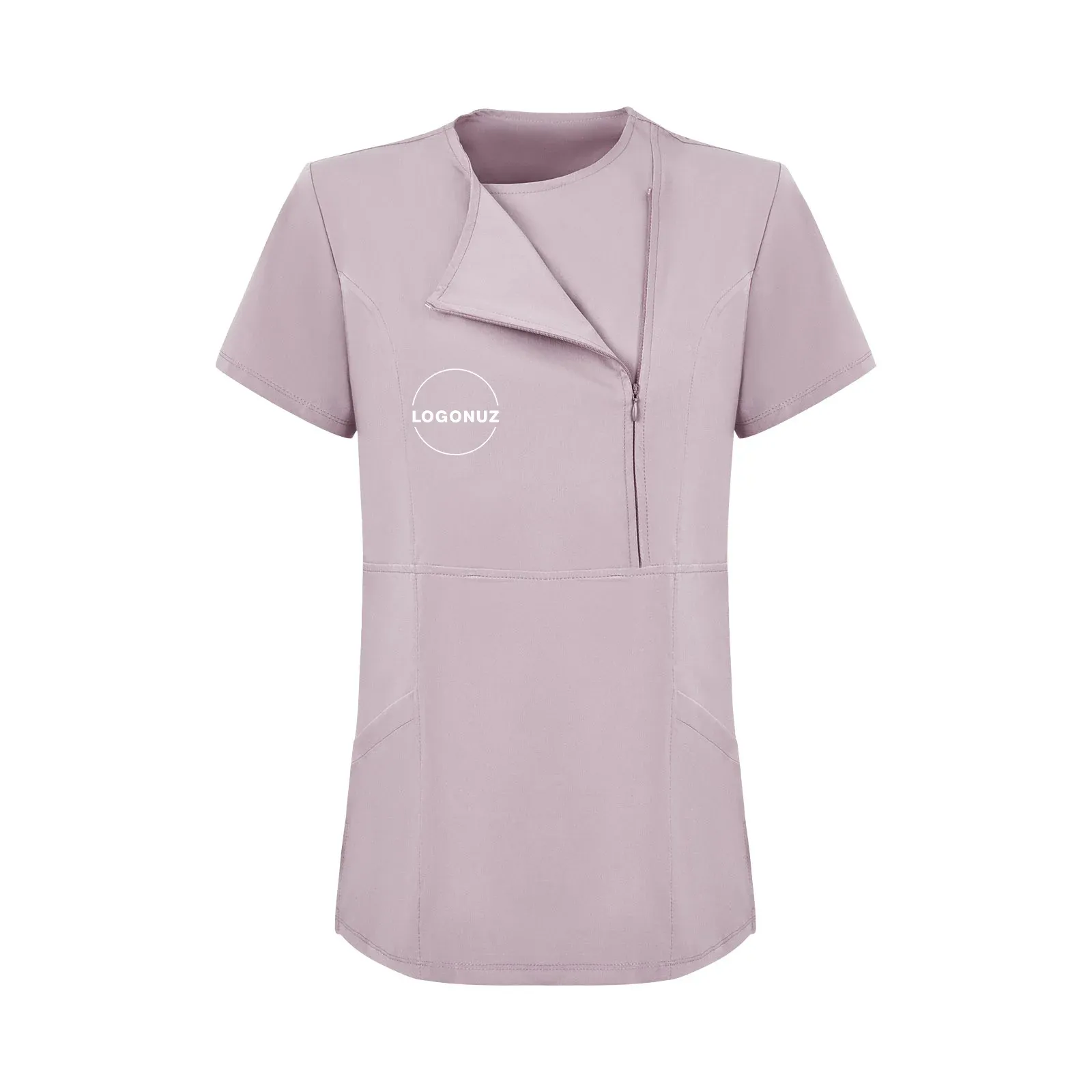 Acik-Pudra-Kadin-Ozel-Yaka-Gizli-Fermuarli-Doktor-ve-Hemsire-Cerrahi-Formasi-Ust-1-3 Açık Pudra Kadın Özel Yaka Gizli Fermuarlı Doktor Ve Hemşire Cerrahi Forması Üst - Görsel 1