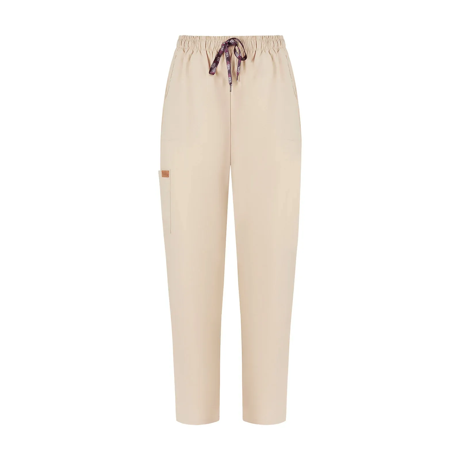 Bej-Kadin-Torba-Cepli-Doktor-ve-Hemsire-Pantolon-1-3 Bej Unisex Kargo Cepli Likralı Cerrahi Pantolon - Görsel 1