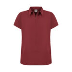 Bordo Kadın Gizli Fermuar Yan Cepli  Polo Yaka Doktor ve Hemşire Cerrahi Forma Üst - Görsel 2