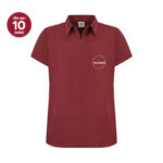 Bordo Kadın Gizli Fermuar Yan Cepli  Polo Yaka Doktor ve Hemşire Cerrahi Forma Üst