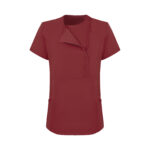 Bordo Kadın  Özel Yaka Gizli Fermuarlı Doktor Ve Hemşire Cerrahi Forması Üst - Görsel 2