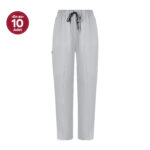 Gri Kadın Özel Cep Ve Dikişli Likralı Cerrahi Pantolon