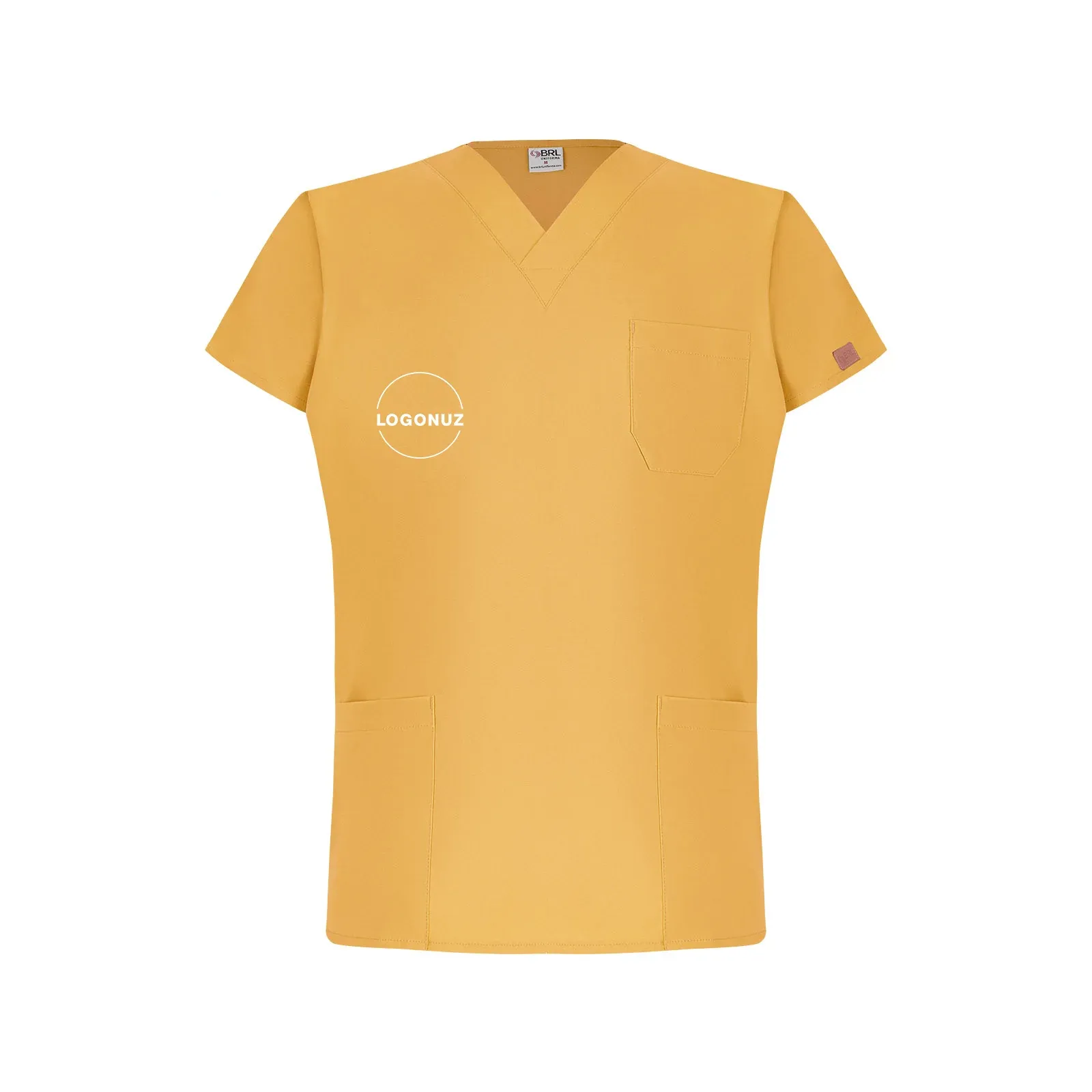 Hardal-Unisex-Likrali-Doktor-Ve-Hemsire-Cerrahi-Forma-Takim-Ust-1-3 Hardal Unisex Likralı Doktor Ve Hemşire Cerrahi Forma Takım - Görsel 1