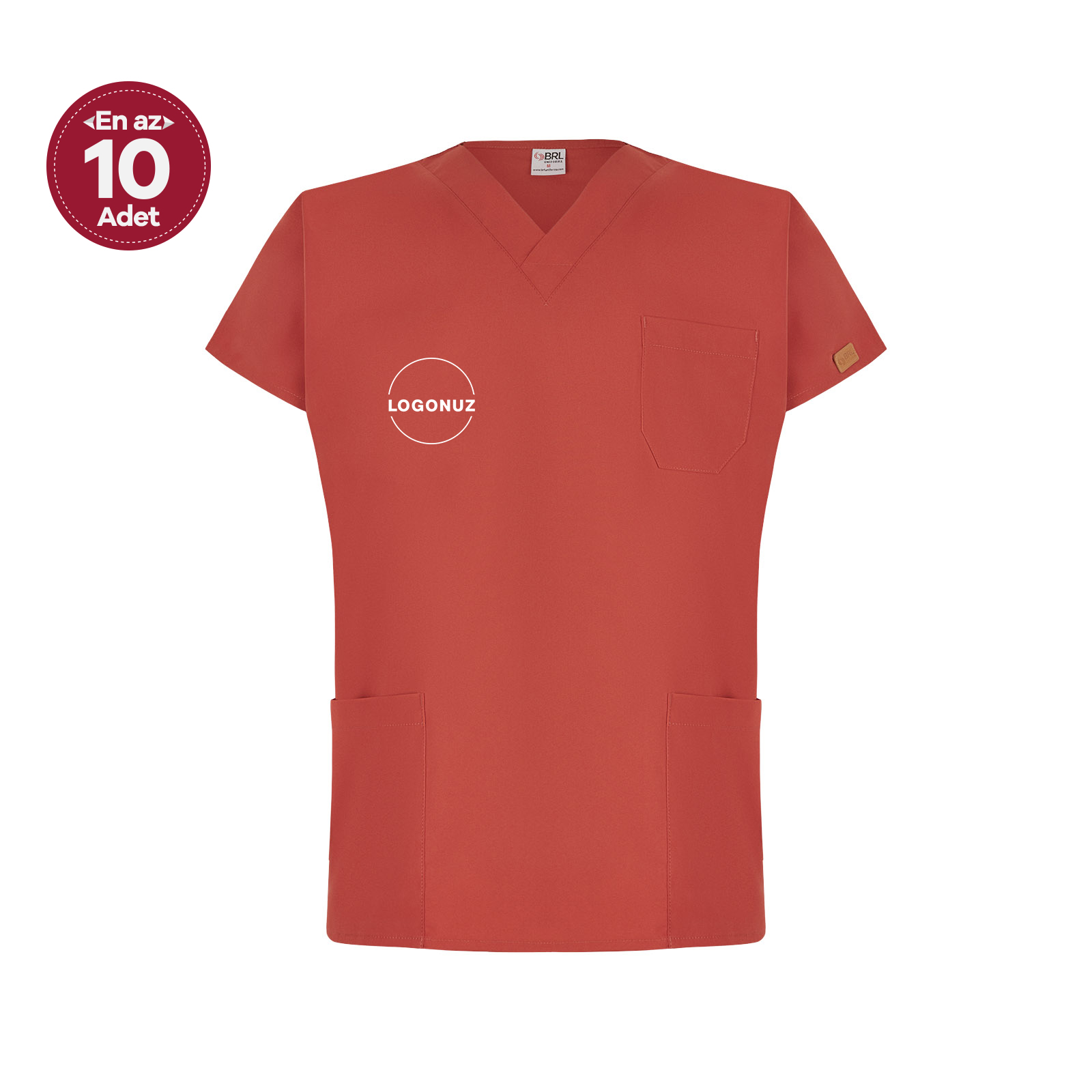 Kiremit Unisex Likralı Cerrahi Forma Üst 1 Kiremit Unisex Likralı Cerrahi Forma Üst - Görsel 1