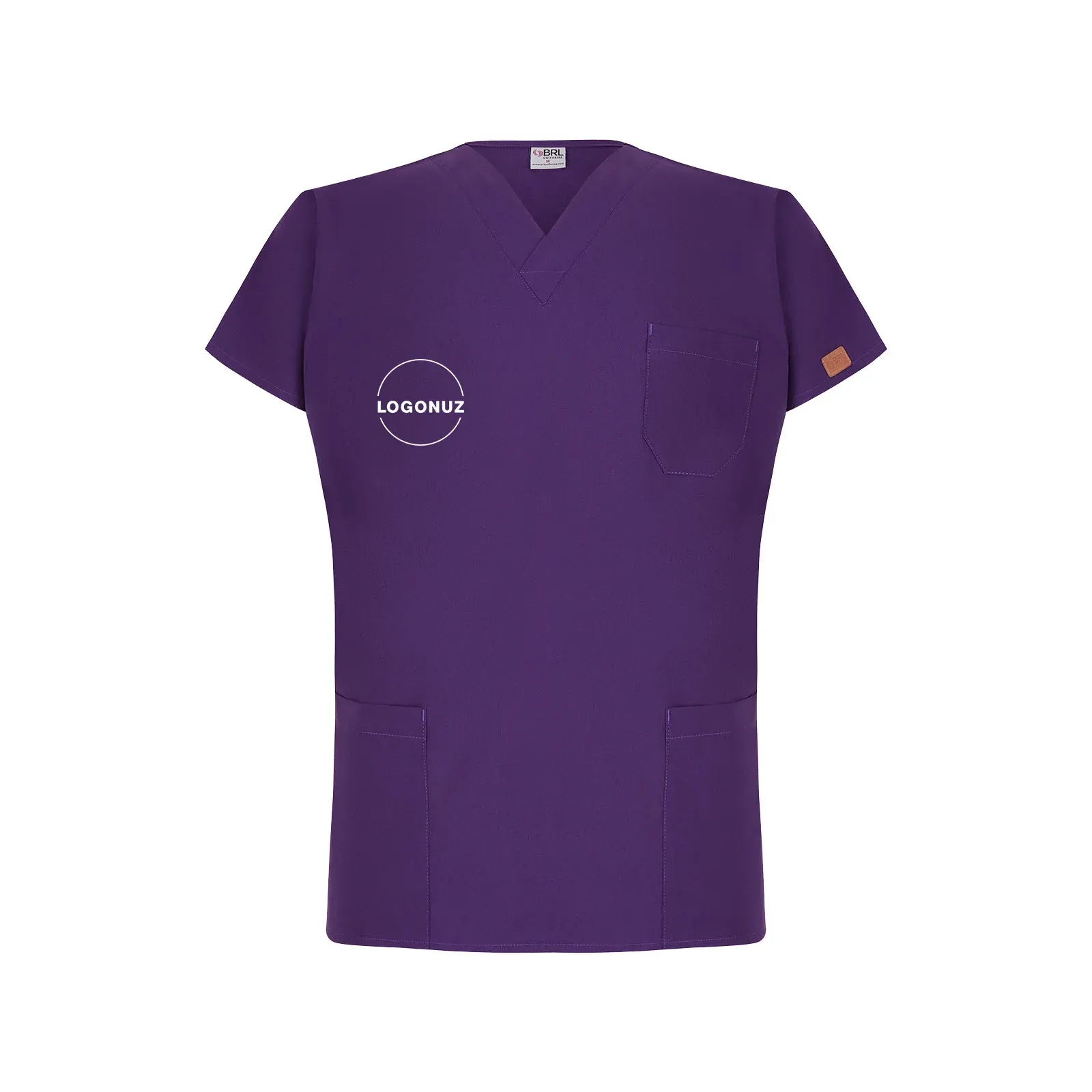 Koyu-Mor-Unisex-Likrali-Doktor-Ve-Hemsire-Cerrahi-Forma-Takim-Ust-1-3 Koyu Mor Unisex Likralı Doktor Ve Hemşire Cerrahi Forma Takım - Görsel 1