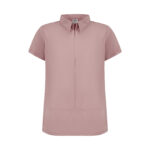 Koyu Pudra Kadın Gizli Fermuar Yan Cepli  Polo Yaka Doktor Ve Hemşire Cerrahi Forma Üst - Görsel 2