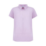 Lila Kadın Gizli Fermuar Yan Cepli  Polo Yaka Doktor ve Hemşire Cerrahi Forma Üst - Görsel 2