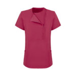 Nar Çiçeği Kadın Özel Yaka Gizli Fermuarlı Doktor ve Hemşire Cerrahi Forması Üst - Görsel 2