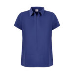 Parlament Mavi Kadın Gizli Fermuar Yan Cepli Polo Yaka Doktor Ve Hemşire Cerrahi Forma Üst - Görsel 2