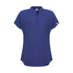 Parlement Mavi Kadın Çıt Çıtlı Likralı Hakim Yaka Doktor Ve Hemşire Cerrahi Forma Üst - Görsel 2