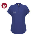 Parlement Mavi Kadın Çıt Çıtlı Likralı Hakim Yaka Doktor Ve Hemşire Cerrahi Forma Üst