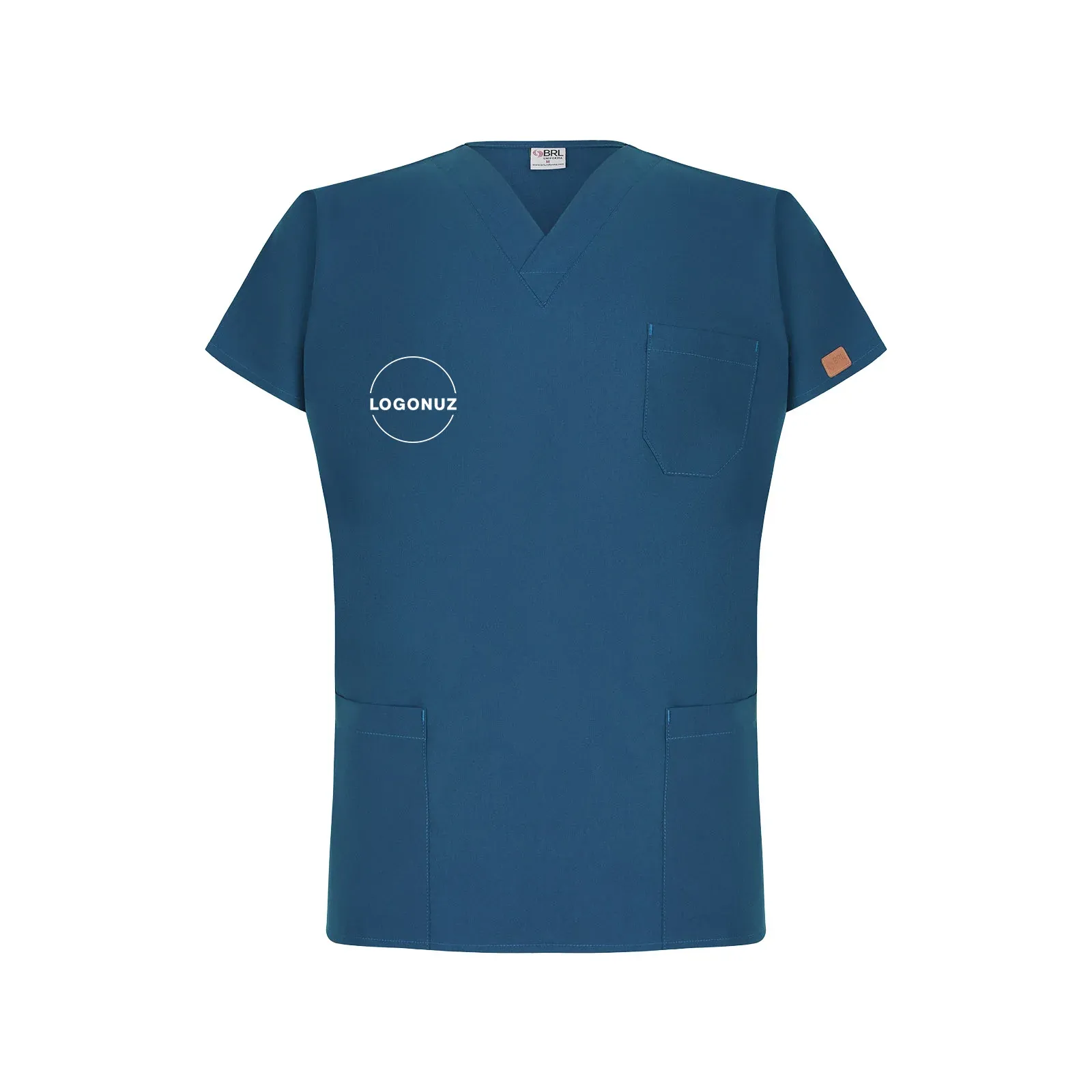 Petrol-Yesili-Unisex-Likrali-Doktor-Hemsire-Cerrahi-Forma-Takim-Ust-1-4 Petrol Yeşili Unisex Likralı Doktor Hemşire Cerrahi Forma Takım - Görsel 1