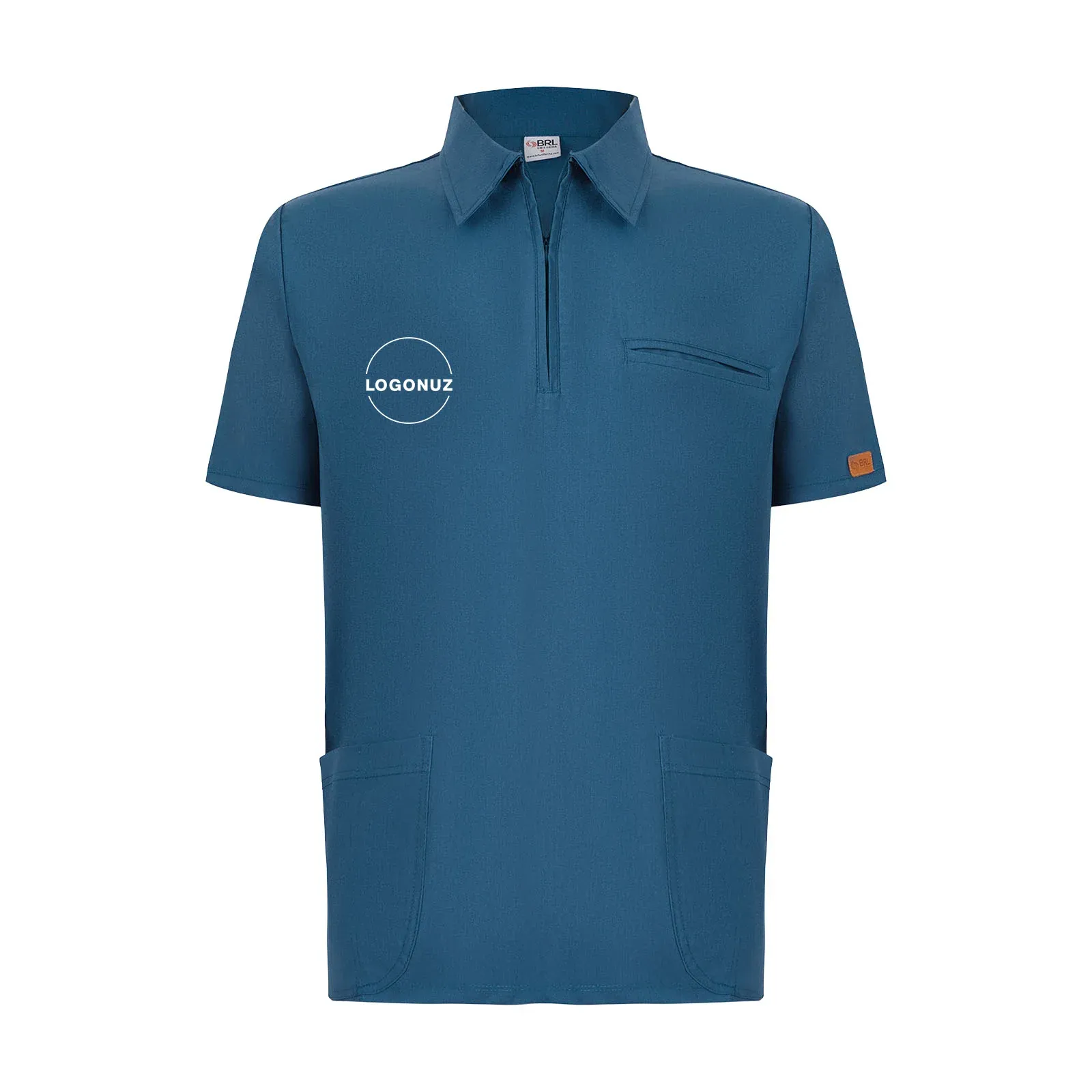 Petrol-Yesili-Unisex-Likrali-Doktor-ve-Hemsire-Cerrahi-Formasi-Ust-1-3 Petrol Yeşili Unisex Likralı Doktor Ve Hemşire Cerrahi Forması Üst - Görsel 1