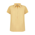 Sarı Kadın Gizli Fermuar Yan Cepli Polo Yaka Doktor Ve Hemşire Cerrahi Forma Üst - Görsel 2