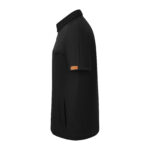 Siyah Erkek Gizli Fermuarlı Gömlek Yaka Doktor Ve Hemşire Cerrahi Forması Üst - Görsel 3