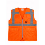 Turuncu Mühendis İkaz Yeleği Cepli - Görsel 2