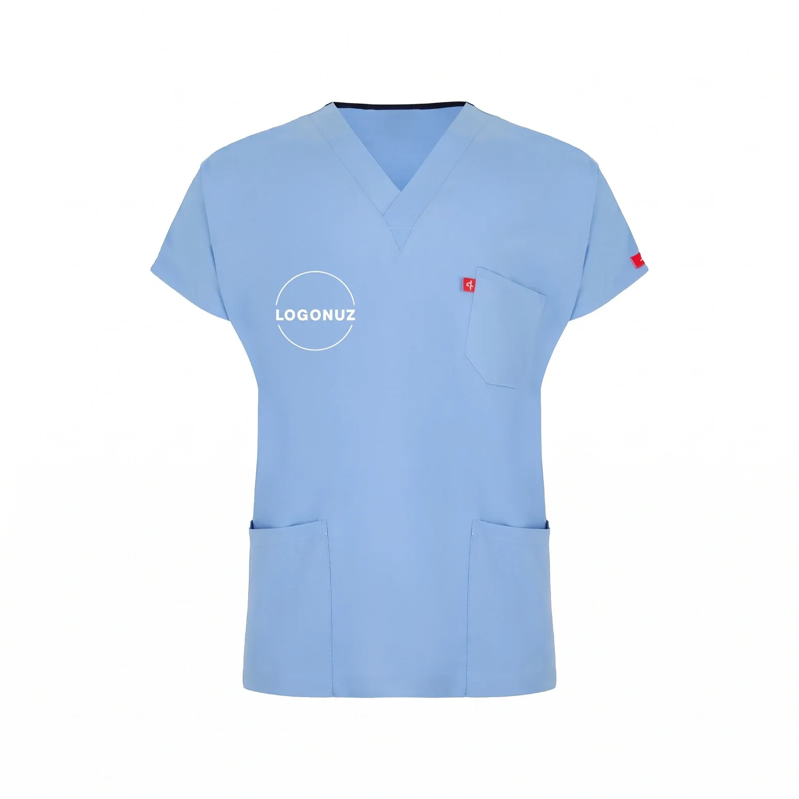 Mavi-Zarf-Yaka-Doktor-ve-Hemsire-Formasi-1-1 Mavi Zarf Yaka Doktor ve Hemşire Forması - Görsel 1