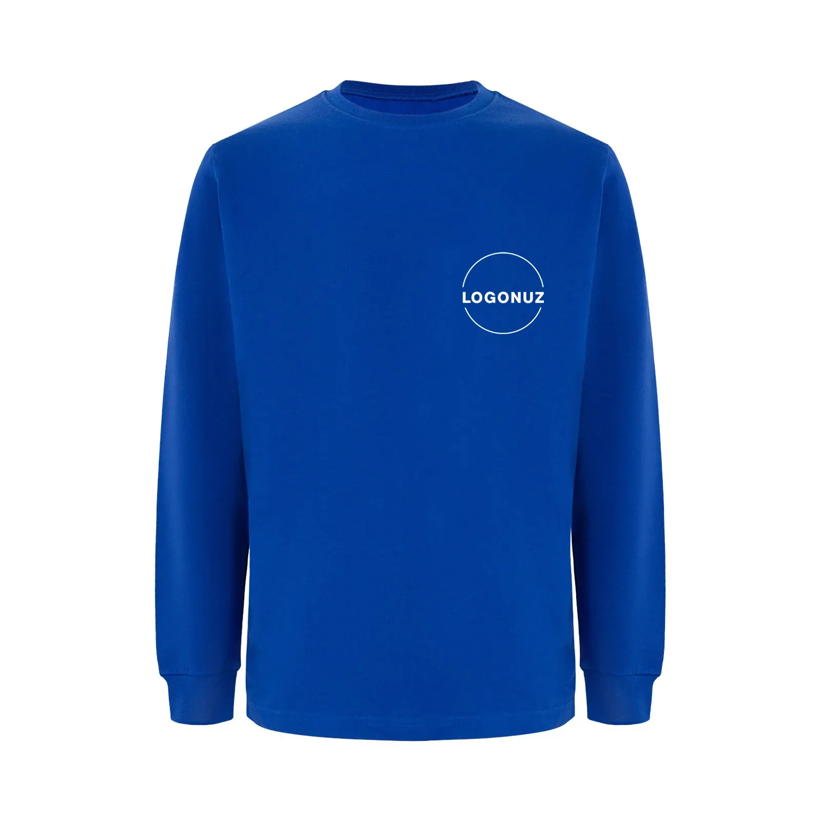 Saks-Mavisi-Bisiklet-Yaka-Sweatshirt-1-1 Saks Mavisi Bisiklet Yaka Sweatshirt - Görsel 1